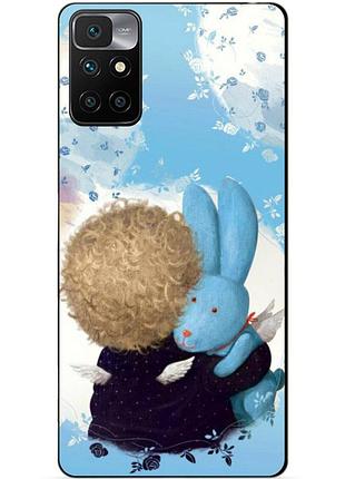 Силиконовый бампер чехол для xiaomi redmi note 11 с рисунком любимый зайка