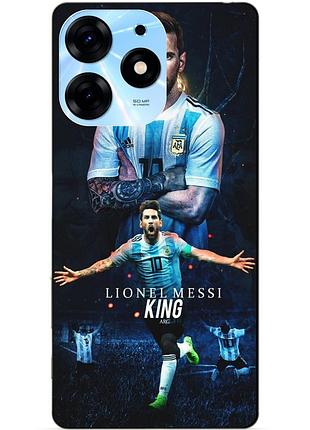 Силиконовый чехол бампер для tecno spark 10 pro с рисунком messi аргентина месси