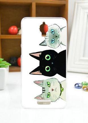 Чохол силіконовий бампер для lenovo s660 з малюнком коти