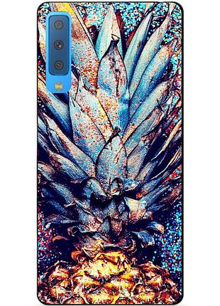 Силиконовый бампер чехол для samsung a7 2018 galaxy a750 с рисунком ананас
