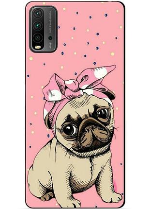 Силіконовий бампер чохол для xiaomi redmi 9t з малюнком мопс