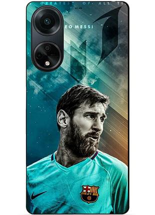 Силиконовый бампер чехол для oppo a98 с рисунком leo messi месси
