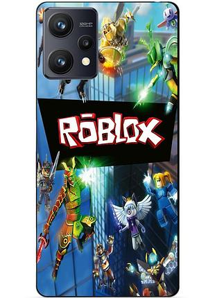 Силиконовый чехол бампер для realme 9 / 9 pro plus с картинкой roblox