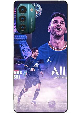 Силиконовый чехол бампер для nokia g11 с рисунком messi psg месси