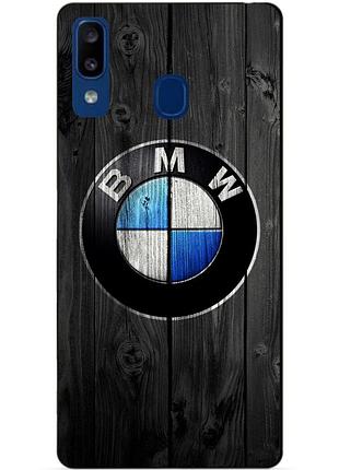 Бампер силиконовый чехол для samsung a20 с рисунком bmw
