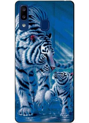 Силиконовый чехол для samsung a20 с рисунком тигры