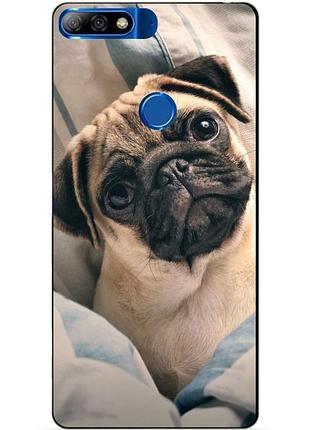 Чохол силіконовий бампер для huawei y7 prime 2018 з малюнком мопс фото