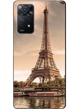 Силиконовий бампер чехол для xiaomi redmi note 11 pro з картинкою ейфелева башта
