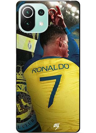 Силиконовый чехол бампер для xiaomi mi 11 lite с рисунком ronaldo аль наср роналдо