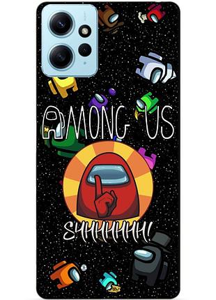 Силіконовий бампер чохол для xiaomi redmi note 12 з малюнком among us еманг ас
