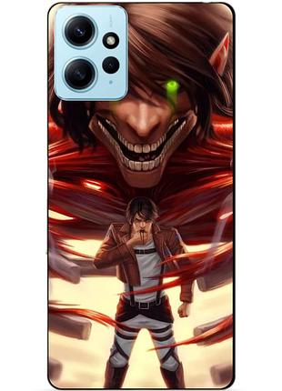 Силіконовий бампер чохол для xiaomi redmi note 12 з малюнком attack on titan