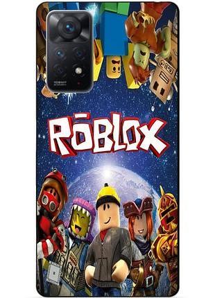 Силиконовый бампер чехол для xiaomi redmi note 11 pro с рисунком роблокс