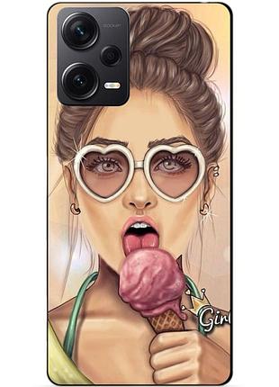 Силиконовый бампер чехол для xiaomi redmi note 12 pro plus с рисунком мороженое