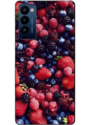 Силиконовий бампер чехол для tecno camon 18p з картинкою ягоди