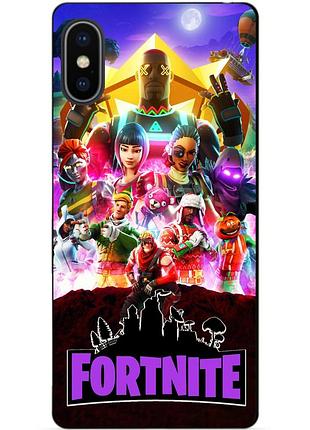Силиконовый бампер чехол для iphone xs с рисунком fortnite фортнайт