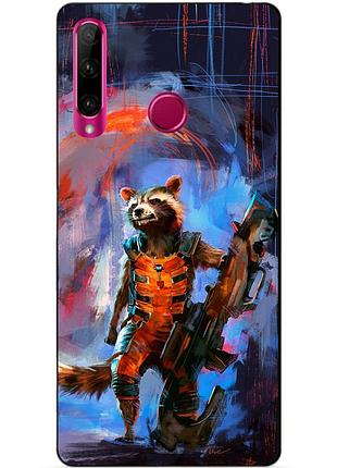 Силиконовый чехол для huawei honor 10i с рисунком реактивный енот стражи галактики