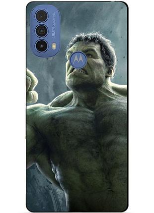 Силиконовый чехол бампер для motorola moto e20 с рисунком халк marvel hulk