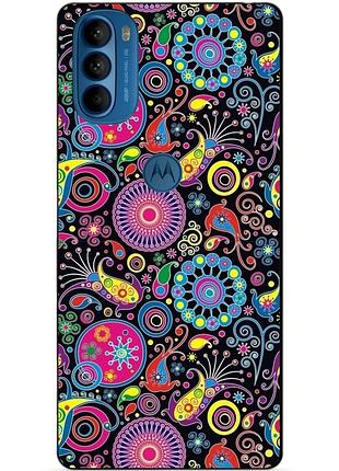 Силиконовый чехол бампер для motorola moto g31 с рисунком восточные узоры