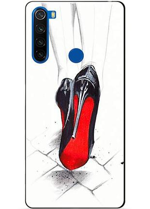 Силіконовий чохол бампер для xiaomi redmi note 8t з малюнком лабутены