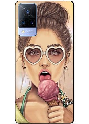 Силіконовий бампер чохол для vivo v21 з малюнком морозиво
