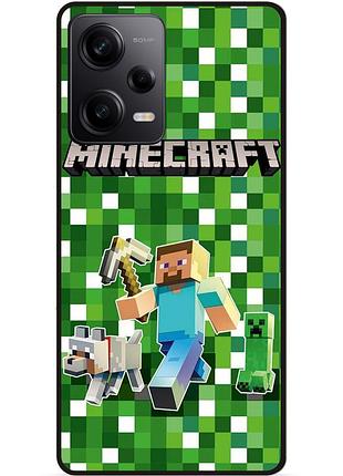Силіконовий чохол бампер для xiaomi redmi note 12 pro 5g стів minecraft кріпер майнкрафт