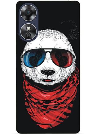 Силиконовый бампер чехол для oppo a17 с рисунком панда
