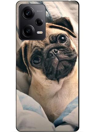 Силиконовый чехол бампер для xiaomi redmi note 12 pro 5g с рисунком фото мопс