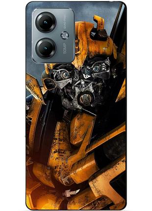 Силиконовый чехол бампер для motorola moto g14 с рисунком бамблби bumblebee трансформеры