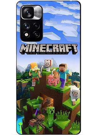 Силіконовий чохол бампер для xiaomi redmi note 11 pro plus 5g з малюнком minecraft майнкрафт