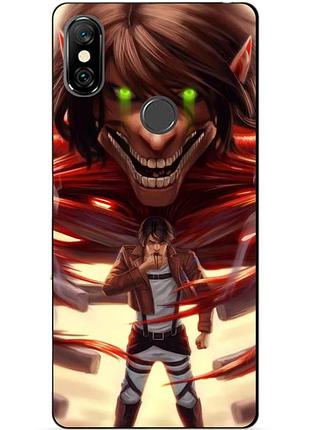 Силіконовий бампер чохол для xiaomi redmi note 6 pro з аніме attack on titan