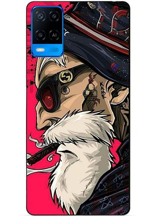 Силиконовый бампер чехол для oppo a54 с рисунком дед