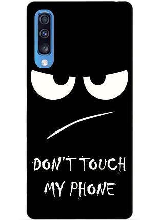 Силиконовый чехол бампер для samsung a70 с рисунком глаза