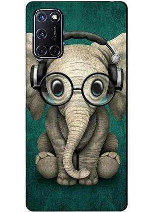 Силіконовий бампер чохол для oppo a52 з малюнком слоник