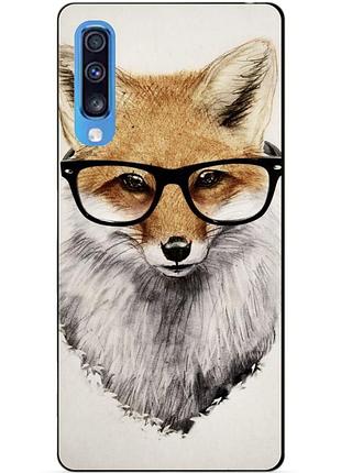 Чехол силиконовый для samsung a70 с рисунком лиса