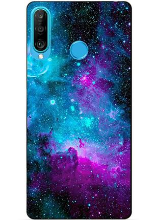Силиконовый бампер чехол для huawei p30 lite с рисунком галактика
