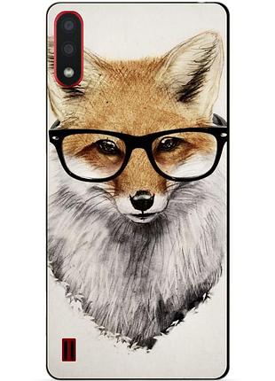 Силиконовый бампер чехол для samsung a01 galaxy a015f с рисунком лиса