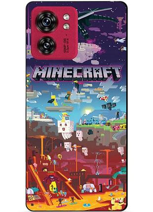 Силиконовый чехол бампер для motorola edge 40 игра minecraft майнкрафт
