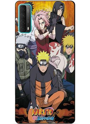 Силиконовый бампер чехол для huawei p smart 2021 с рисунком naruto аниме