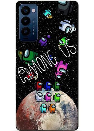 Силиконовый бампер чехол для tecno camon 18p с картинкой амонг ас