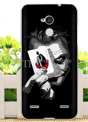 Силиконовый бампер чехол для zte blade v7 lite с рисунком джокер
