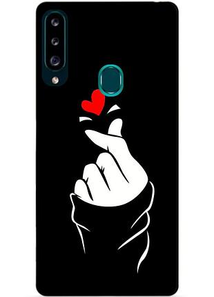 Силіконовий чохол бампер для samsung a20s 2019 galaxy a207f з малюнком знак любові
