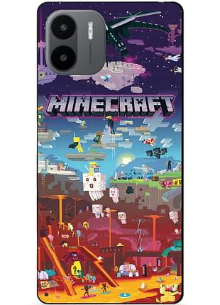 Силиконовый бампер чехол для xiaomi redmi a1/a2 с игрой minecraft