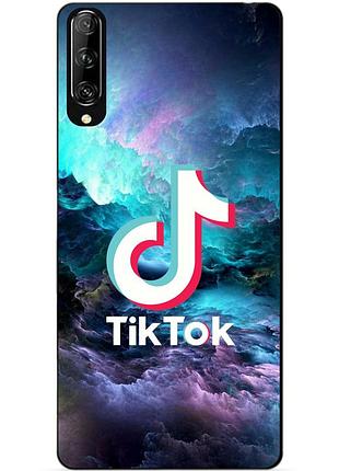 Силіконовий чохол бампер для huawei p smart pro з малюнком tik tok