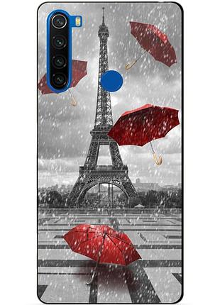 Силиконовый чехол бампер для xiaomi redmi note 8t с рисунком эйфелева башня