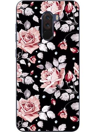 Силіконовий чохол для xiaomi pocophone f1 з малюнком троянди