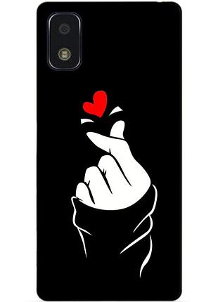 Силиконовый чехол бампер для zte blade l210 с рисунком знак любви