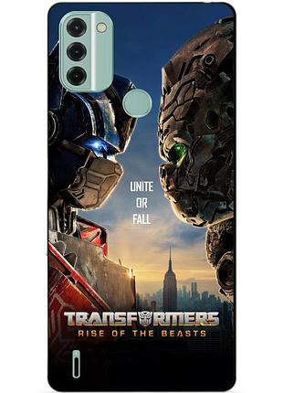 Силіконовий чохол бампер для nokia c31 з малюнком звіробої трансформери transformers