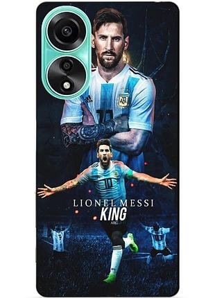 Силиконовый чехол бампер для oppo a78 с рисунком messi аргентина месси