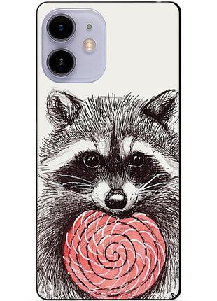 Силиконовый чехол бампер для iphone 11 с рисунком енот