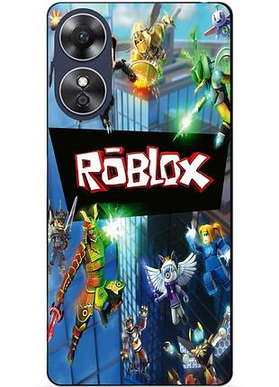 Силіконовий бампер чохол для oppo a17 з картинкою roblox роблокс